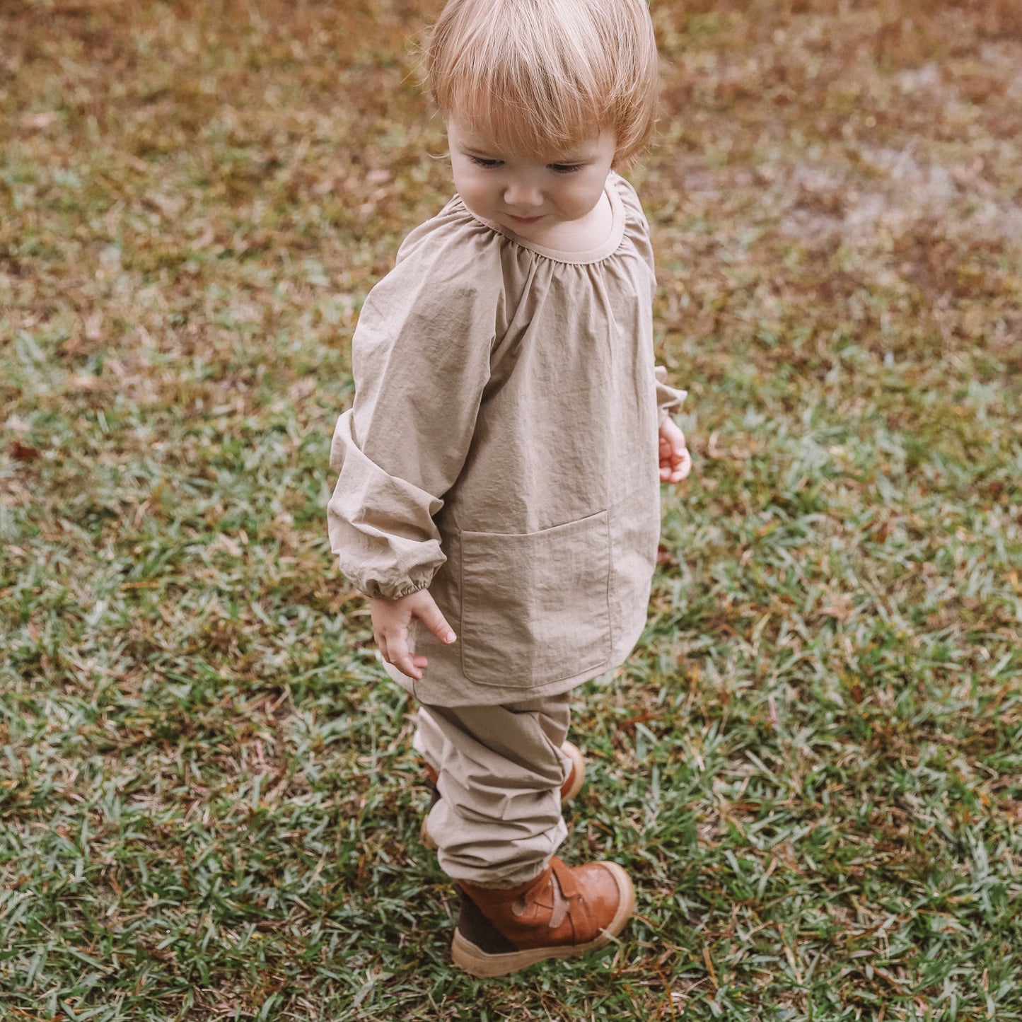 messy smock - stone